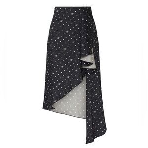 MONSE M Dot Cascade Slip Skirt Black 10